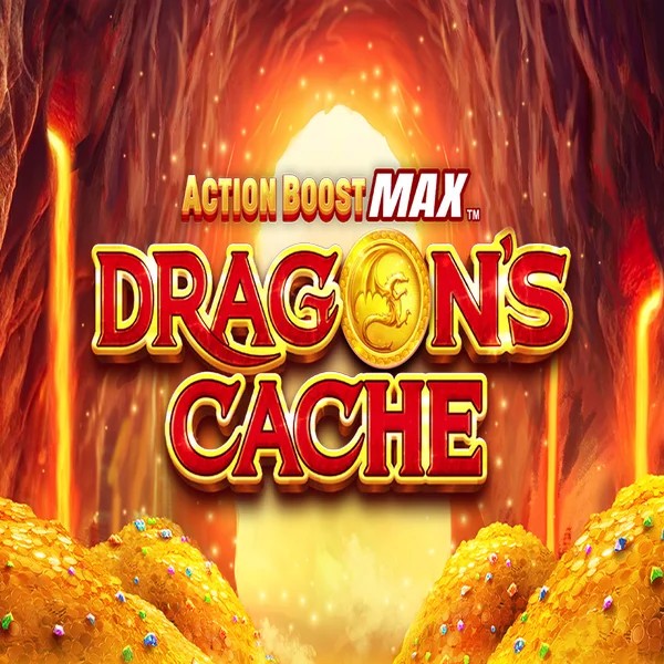 Action Boost Max Dragon's Cache online game logo by SpinPlay Games on rodeoslots.org