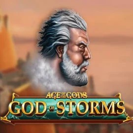 Age Of The Gods: God of Storms slot logo by Playtech at Rodeo Casino