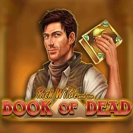 Slots logo of Book of Dead from Play'n GO at Rodeo Casino