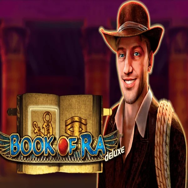 Book of Ra Deluxe slot visual from Novomatic available on rodeoslots.org